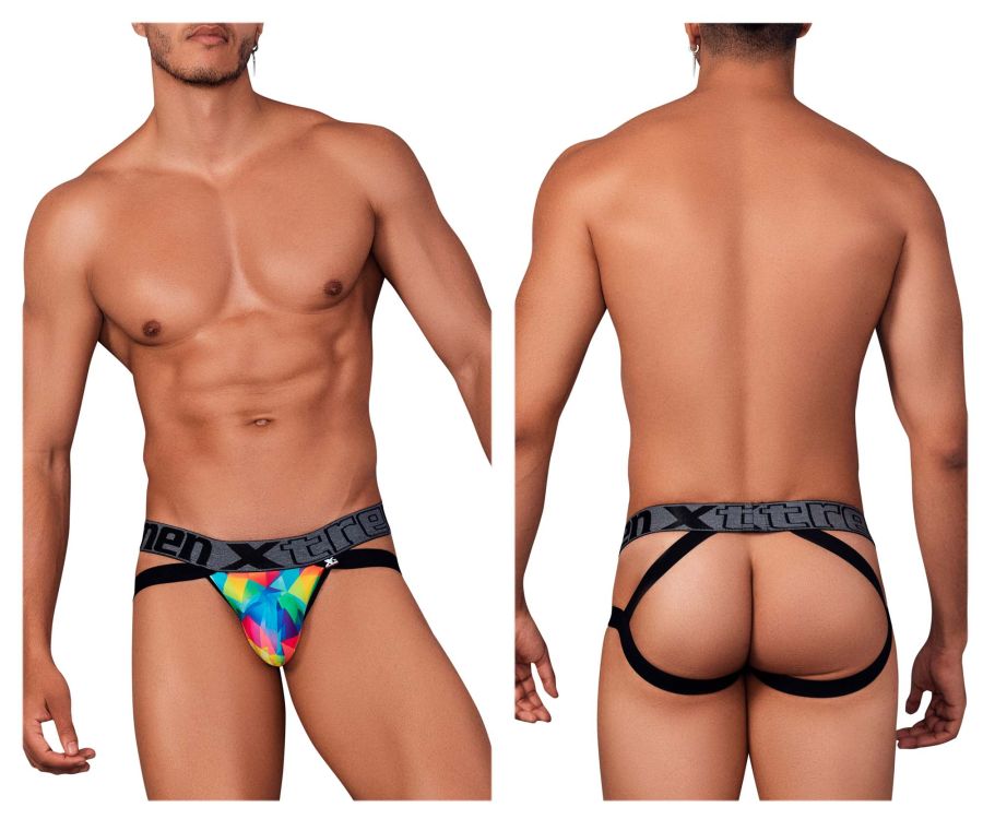 Xtremen 91148 Printed Microfiber Jockstrap Rainbow Prism