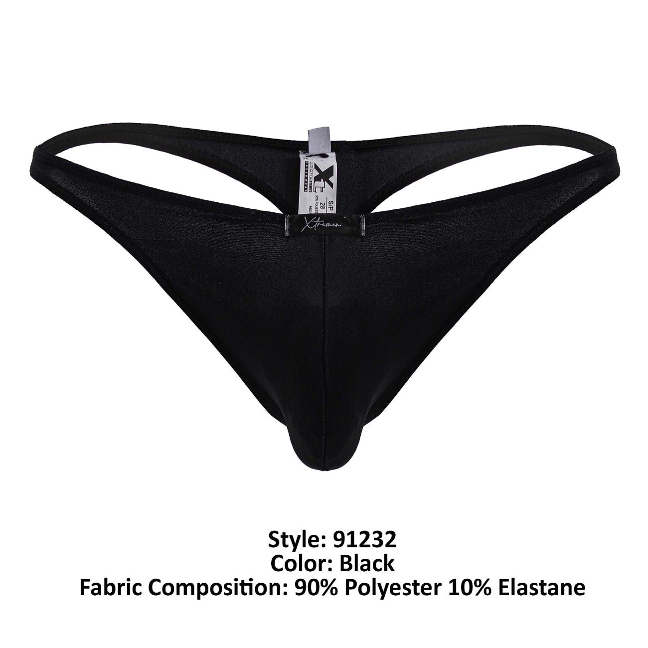Xtremen 91232 Mens Microfiber Contoured Thongs Black