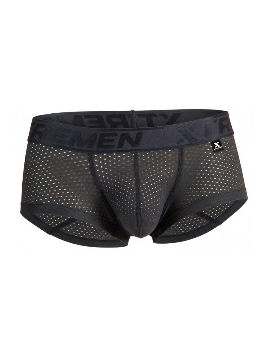 Xtremen 91252 XTREMEN Mens Signature Breathable Modern Trunks Gray