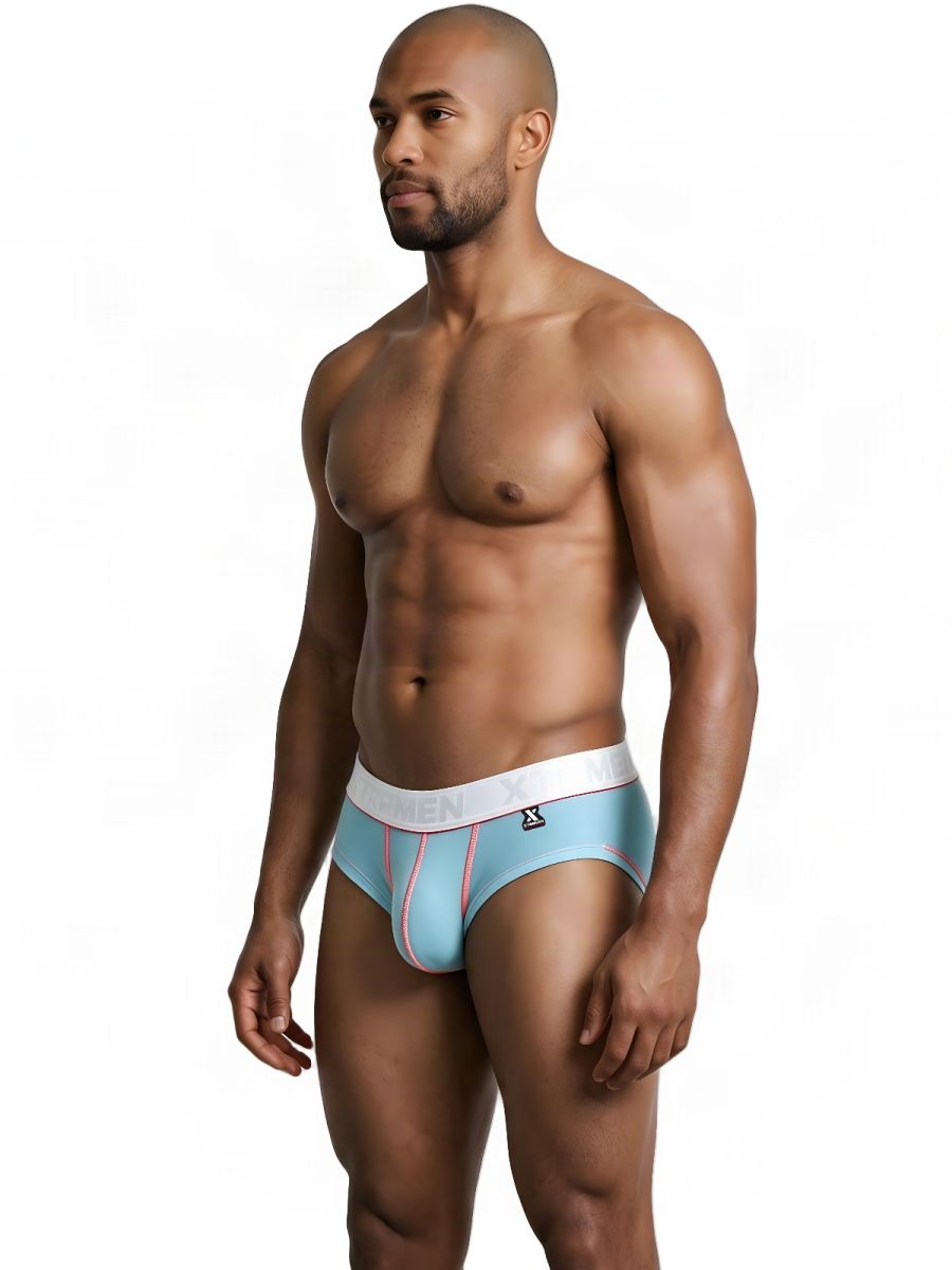 Xtremen 91259 Mens Microfiber Ultra Sleek Trunks Light Blue