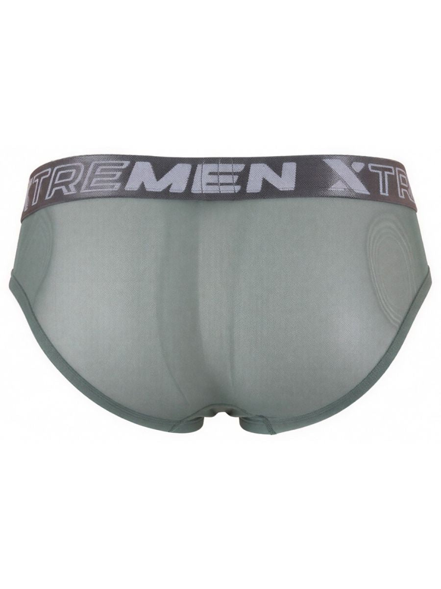 Xtremen 91262 Mens Sexy Microfiber Sheer Mesh Briefs Green