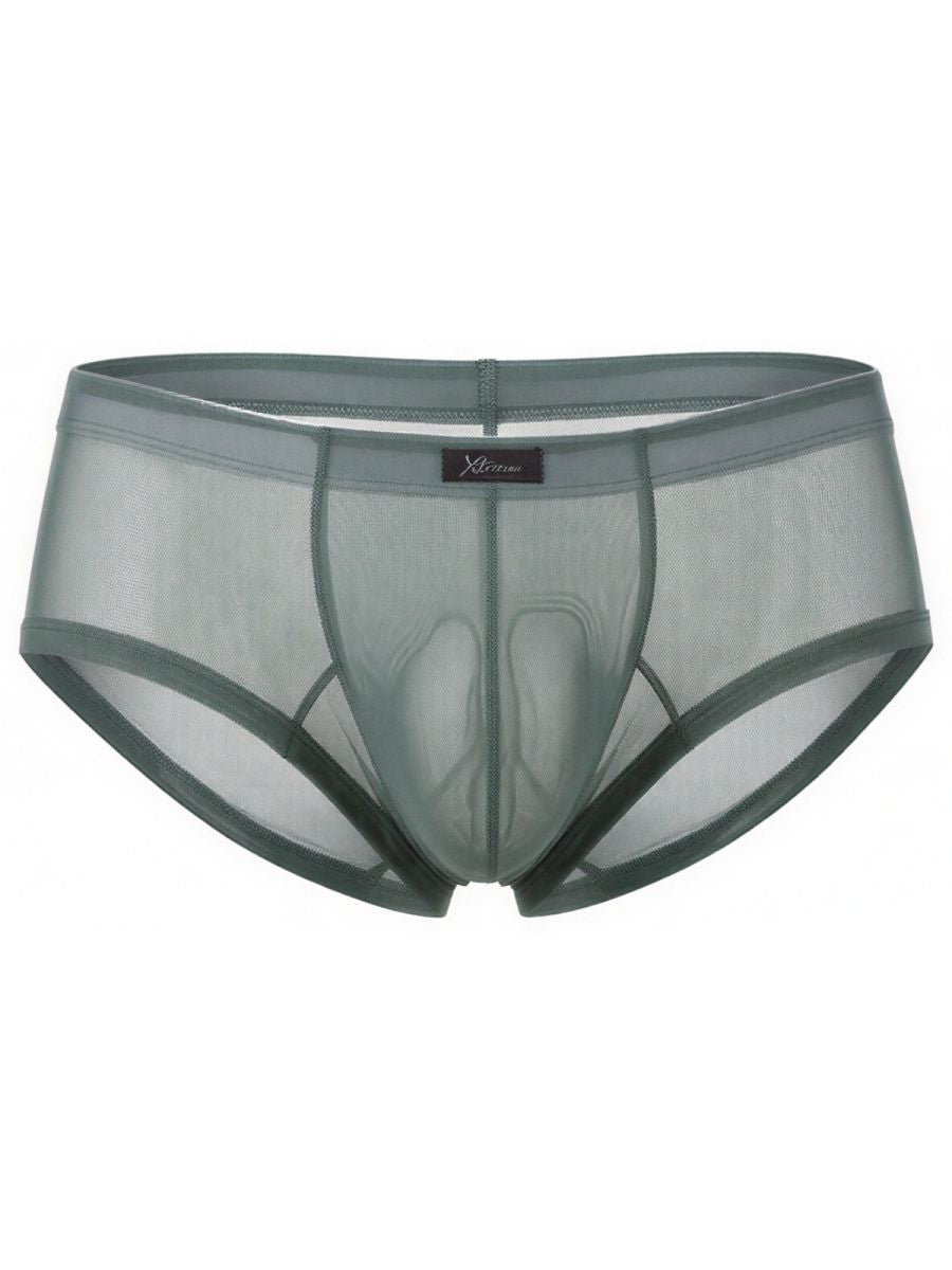 Xtremen 91263 Mens Sheer See-through Microfiber Mesh Briefs Green