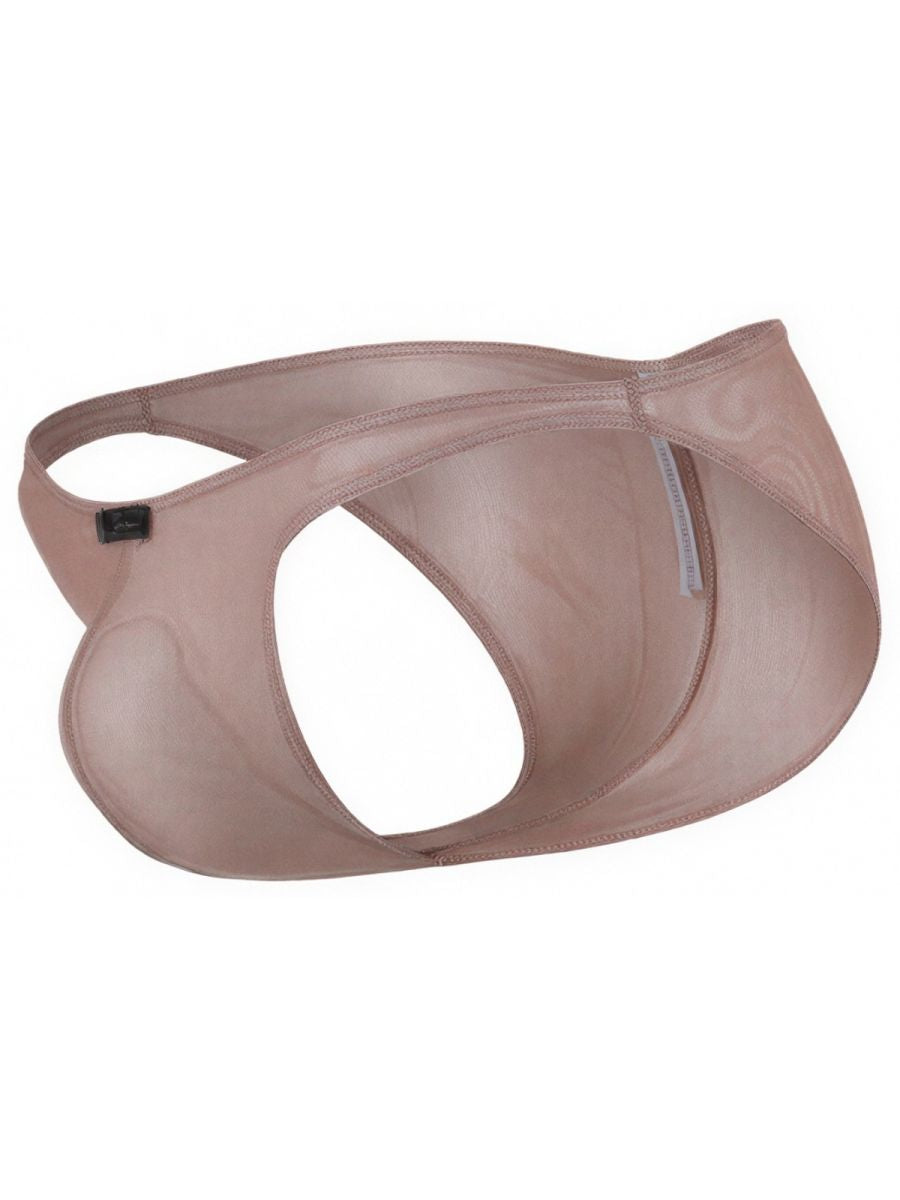 Xtremen 91264 Mens Microfiber See-through Mesh Bikini Brief Brown