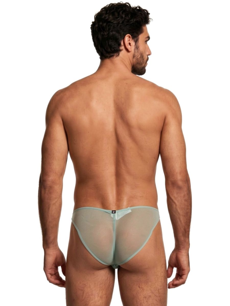 Xtremen 91264 Mens Microfiber See-through Mesh Bikini Brief Green