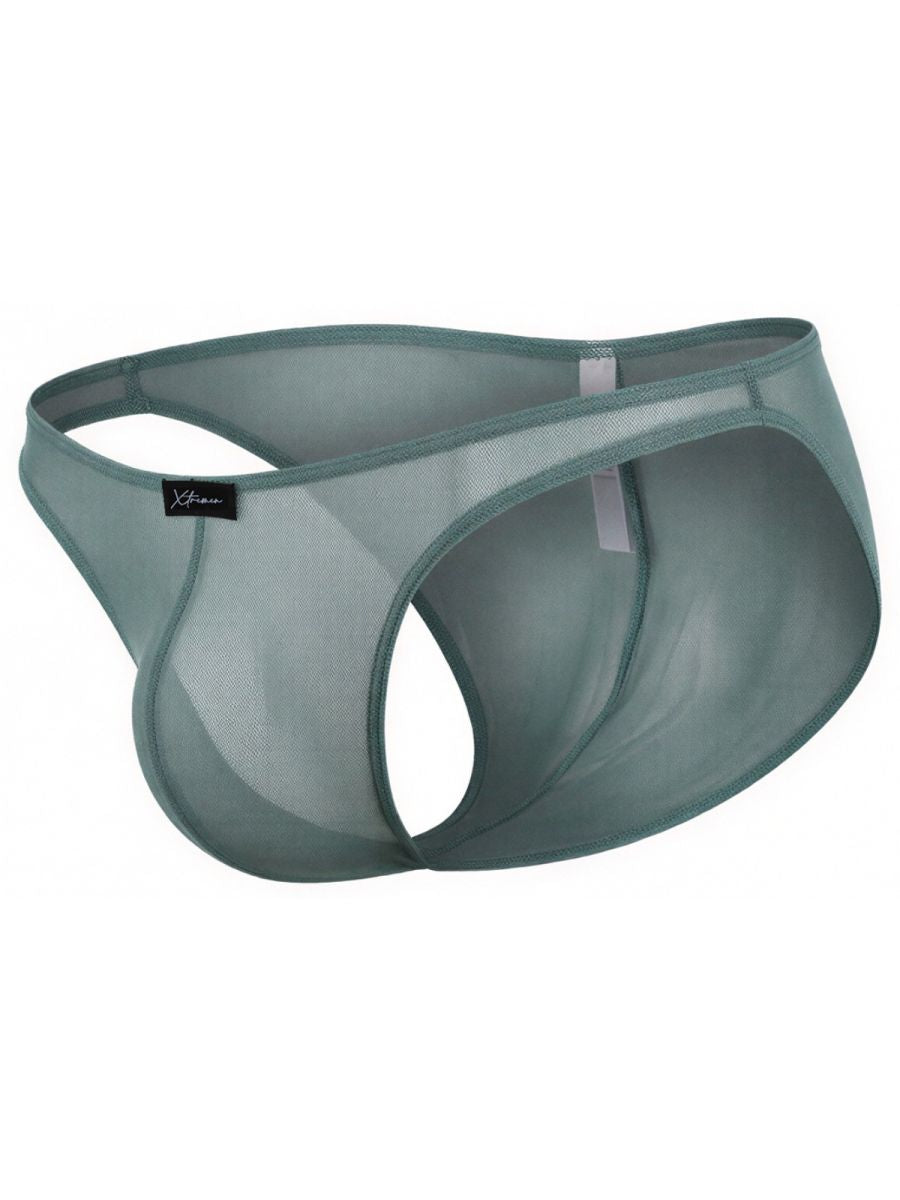 Xtremen 91264 Mens Microfiber See-through Mesh Bikini Brief Green