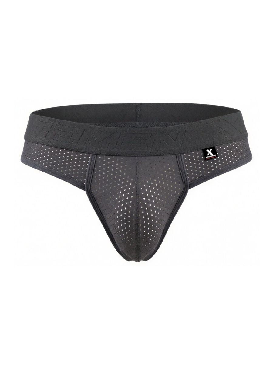 Xtremen 91268 Elite Mens Athletic Micro-Perforated Performance Thongs Gray