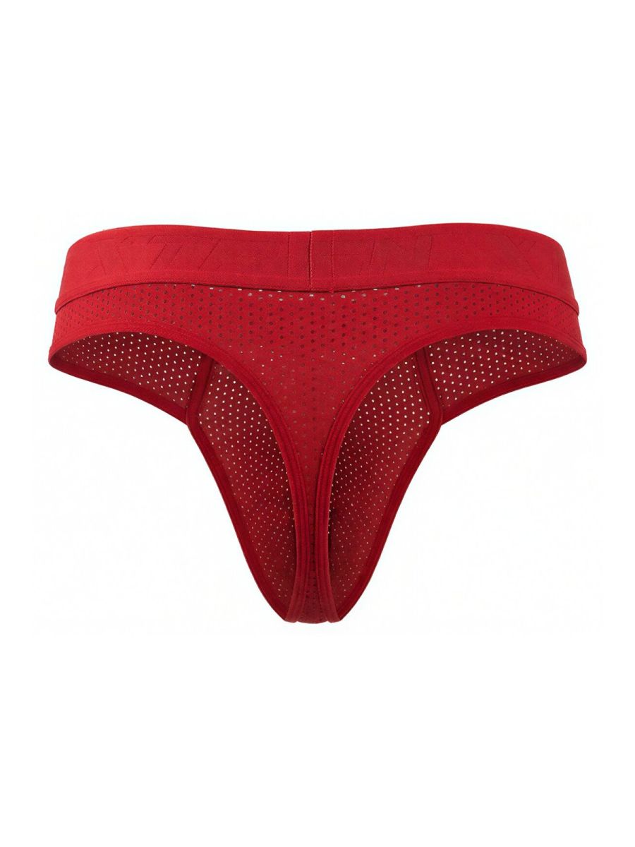 Xtremen 91268 Elite Mens Athletic Micro-Perforated Performance Thongs Red
