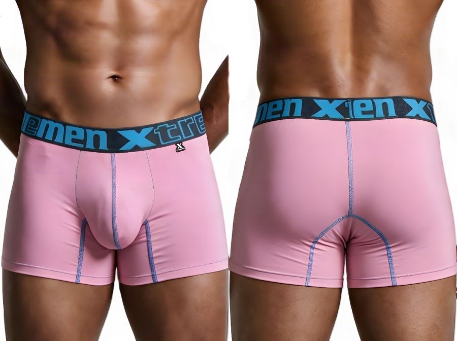 Xtremen 91271 Mens Microfiber Ultimatee Comfort & Athletic Style Boxer Briefs Pink