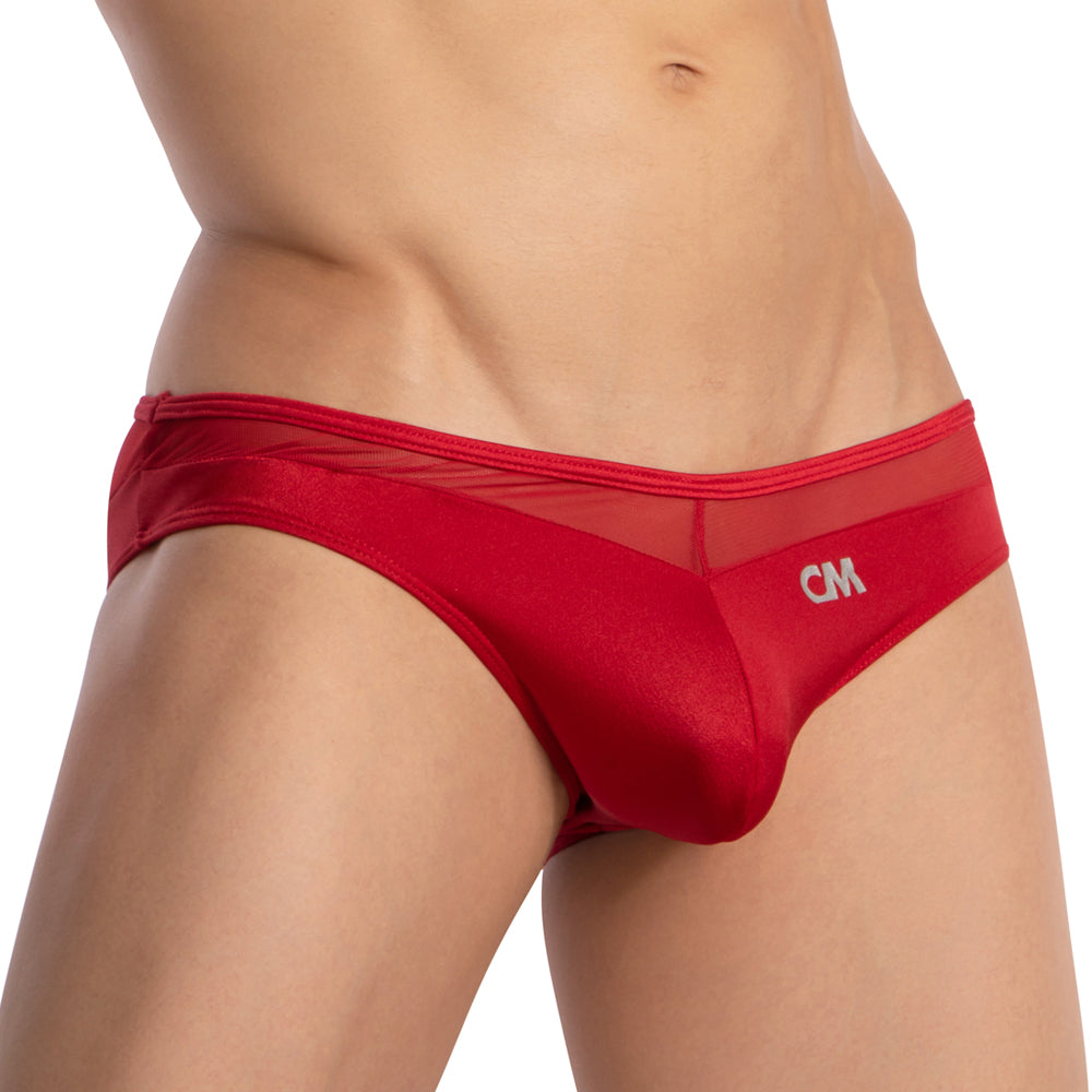 Cover Male CMI067 Sheer See-Through Waistline Teaser Bikini for Men Red