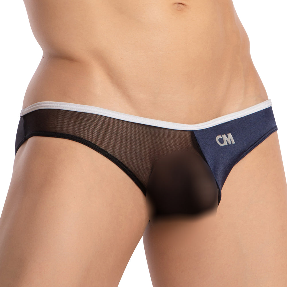 Cover Male CMI068 MEns Dual Color See-thru Sheer Mesh Bikini Underwear Navy