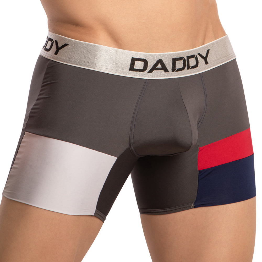 Daddy DDG018 Full Length Comfy Boxer Trunk Mens Underwear Grey Plus Sizes