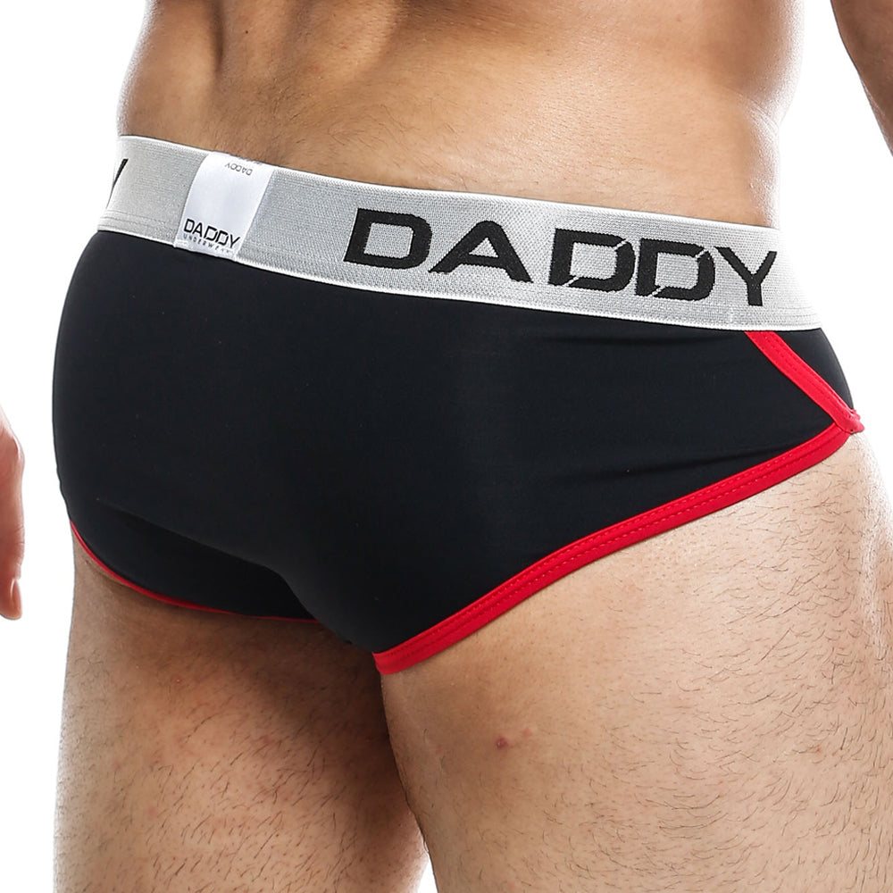 SALE - Daddy Contrasting Low Rise Brief Black