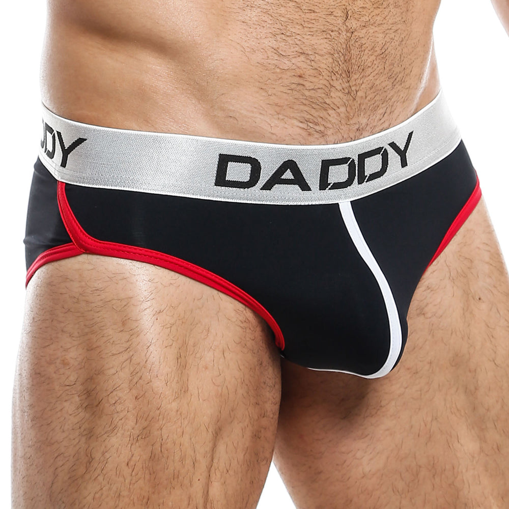 SALE - Daddy Contrasting Low Rise Brief Black