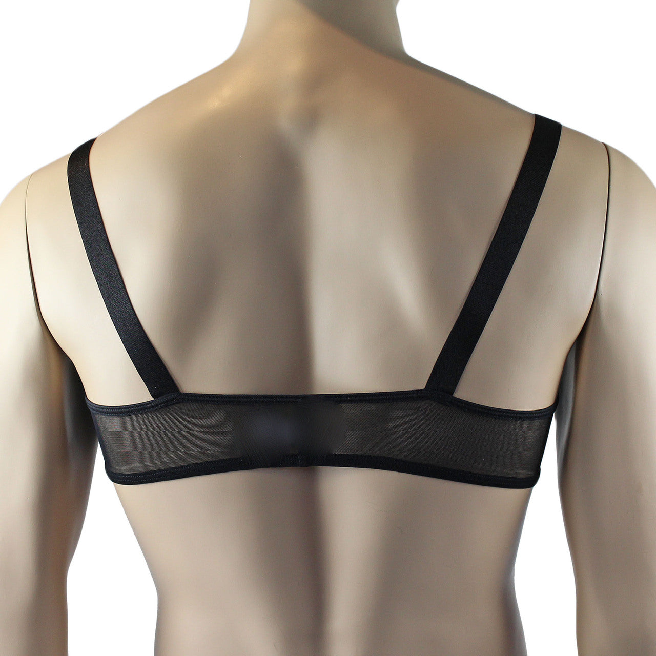Mens Exotic Sheer Mesh Bra Top & G string Black