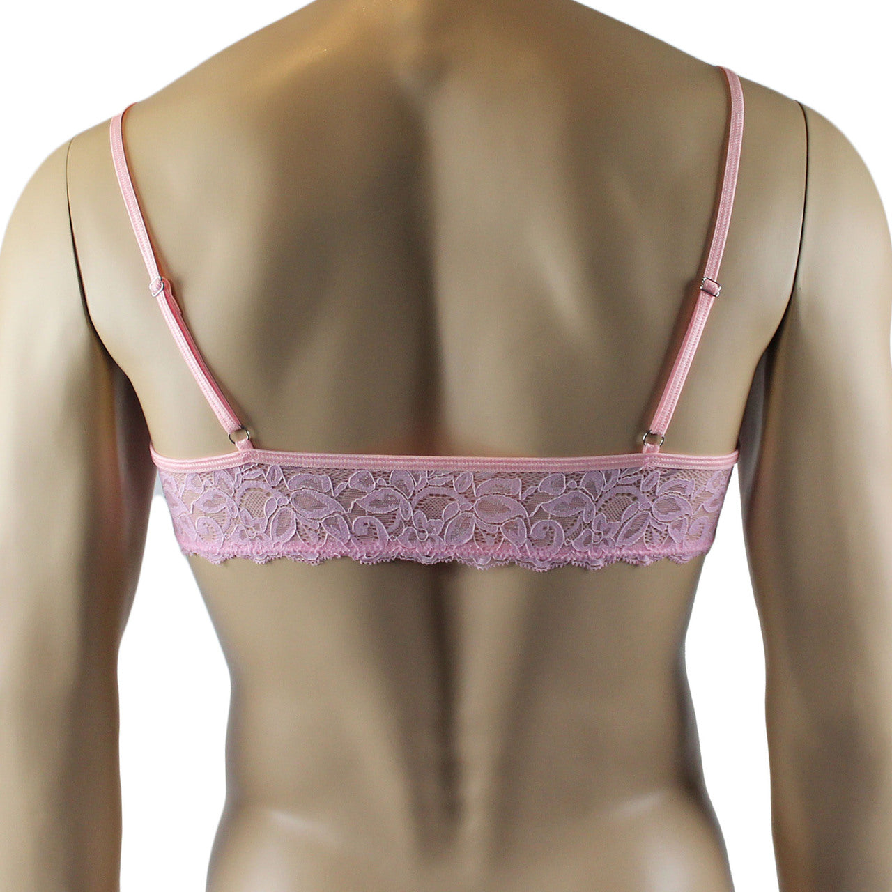 Mens Kristy Lingerie Lace Bra Top BR04 and Pouch G string Light Pink