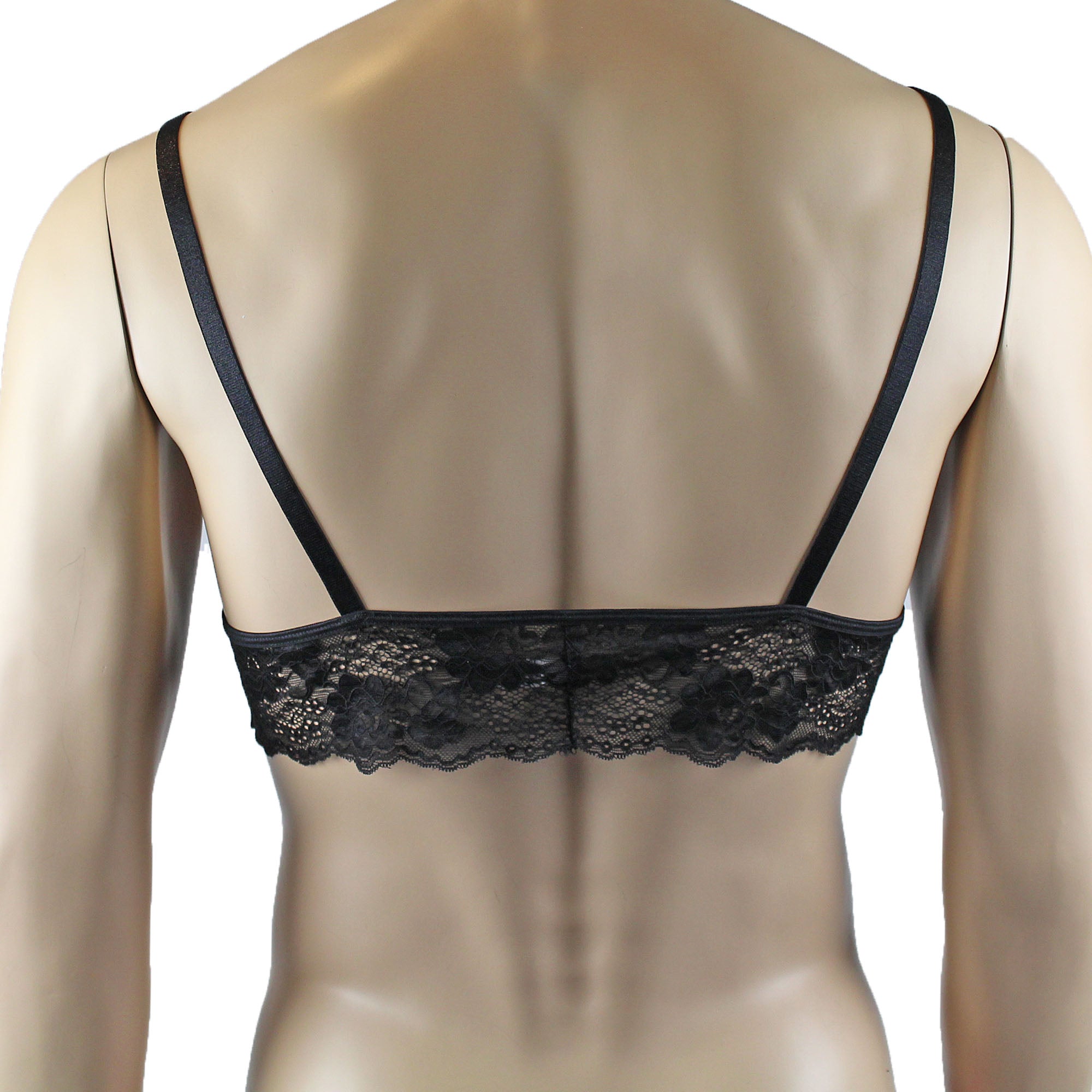 Mens Pink Polka Dot Lace Bra Top with Matching Polka G string