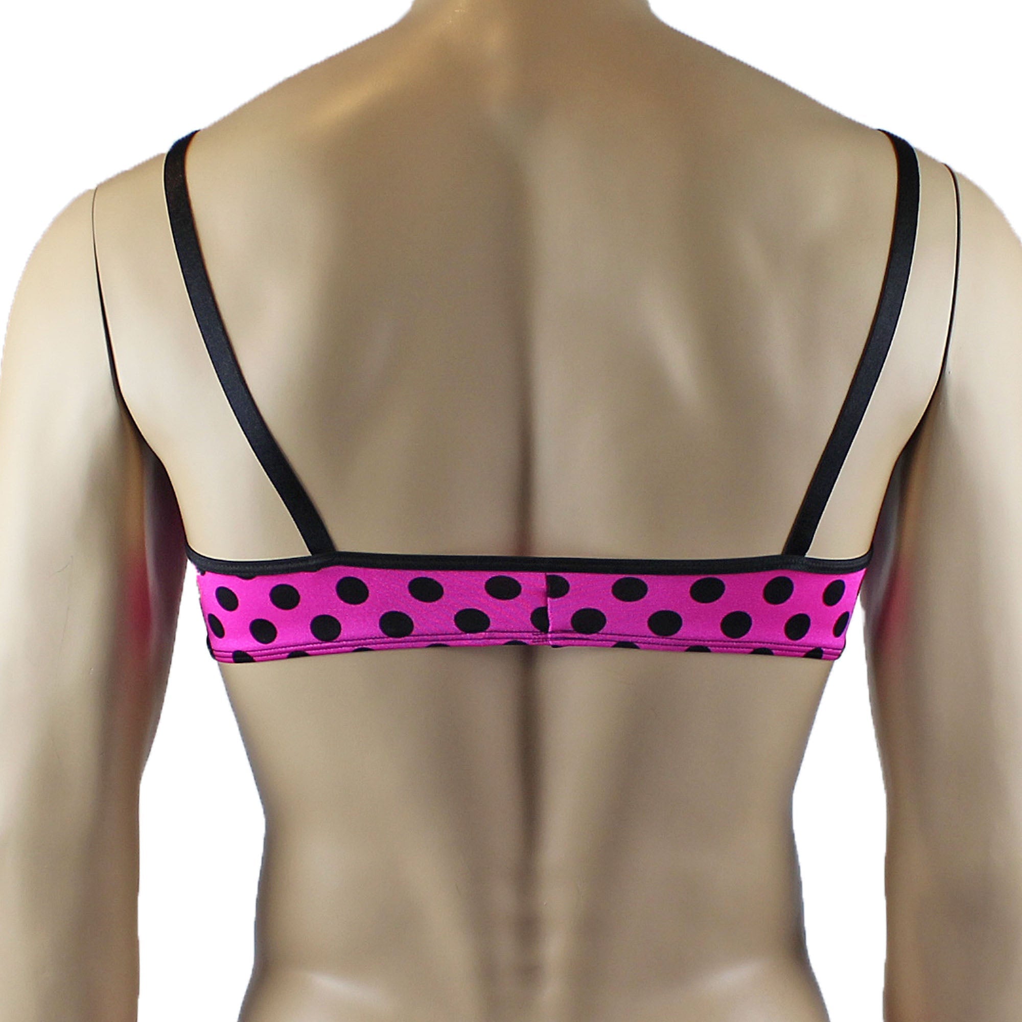 Mens Polka Dot Crop Top Bra & G string Thong
