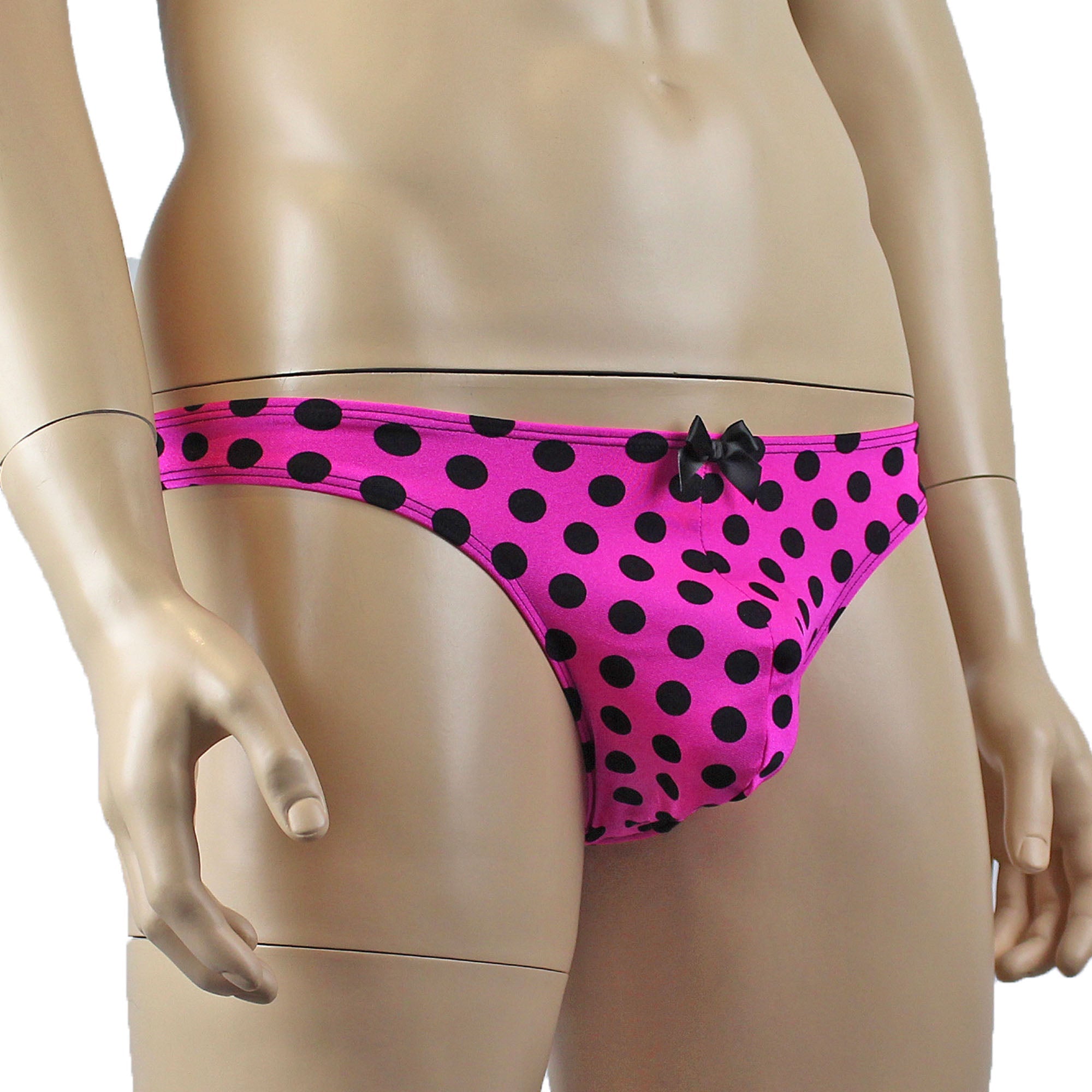 Mens Polka Dot Crop Top Bra & G string Thong
