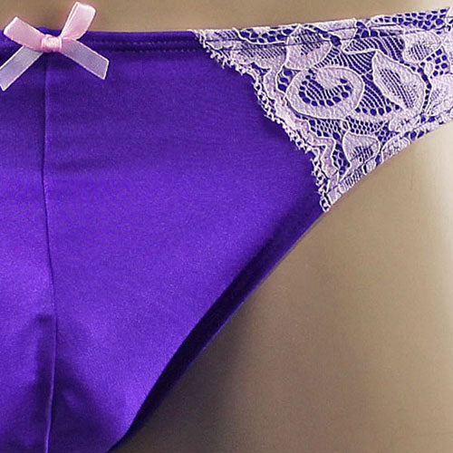 Mens Isabel Panty Stretch Spandex & Lace Thong with Sexy Back (white & pink lace plus other colours)
