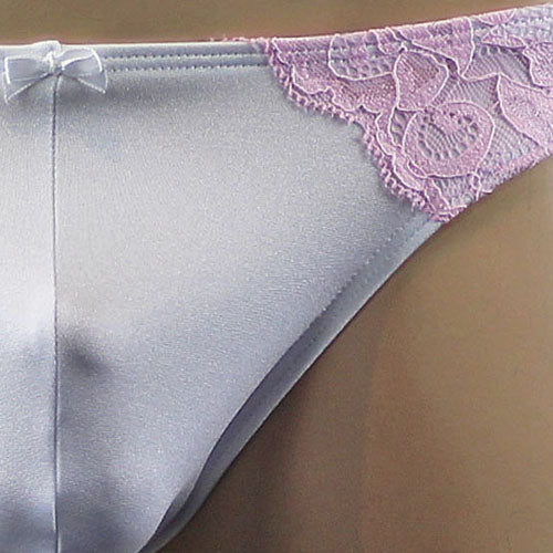Mens Isabel Panty Stretch Spandex & Lace Thong with Sexy Back (white & pink lace plus other colours)