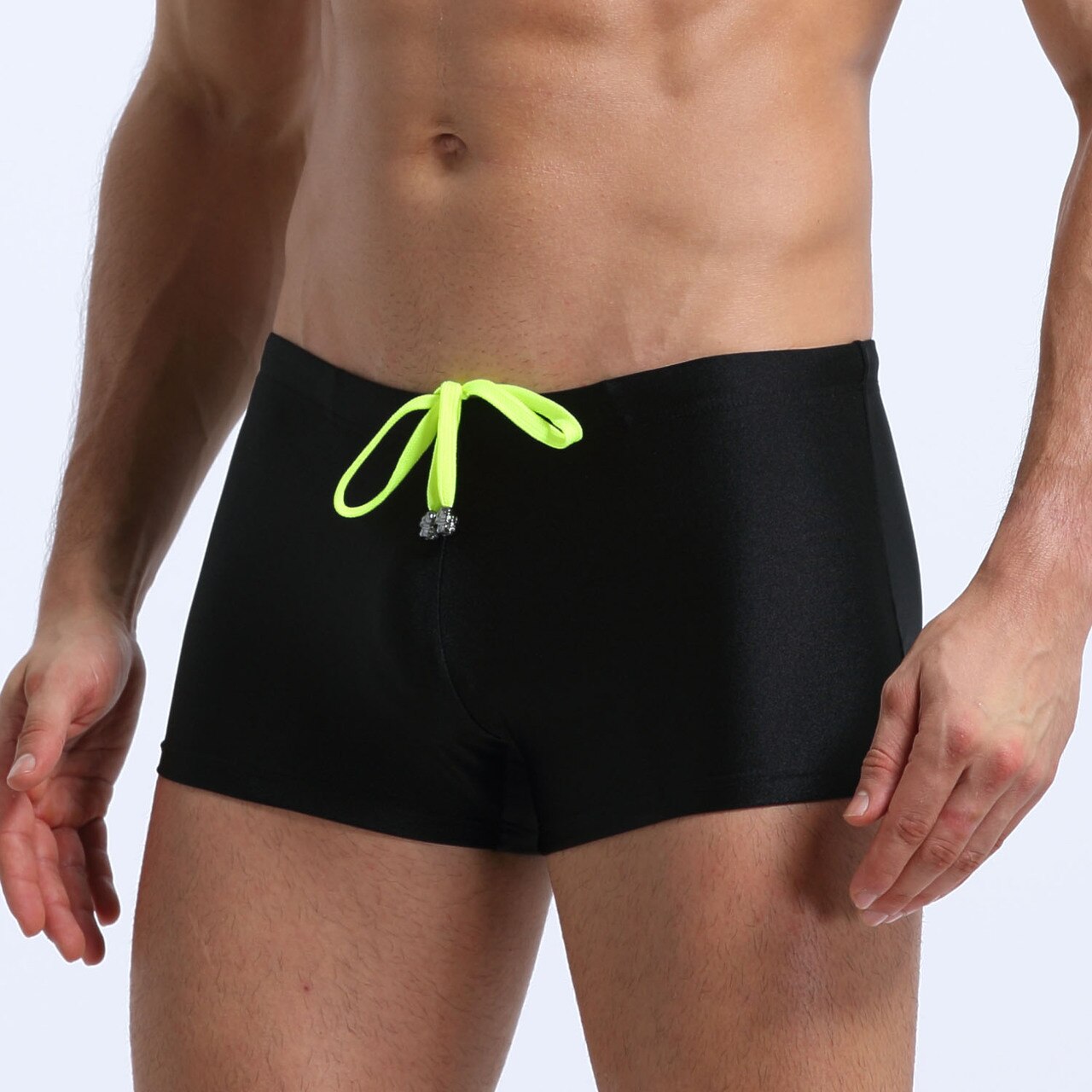 SALE - Mens Spandex Swimwear Boxer Brief Black