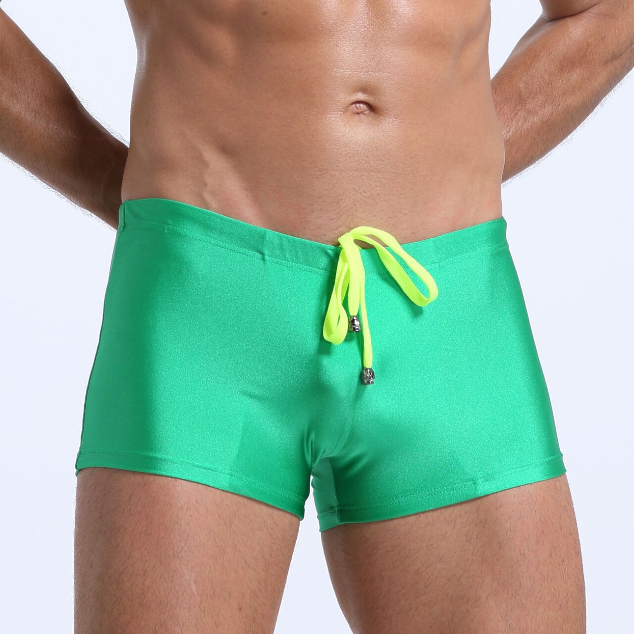 SALE - Mens Spandex Swimwear Boxer Brief Green