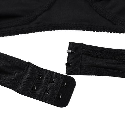 Mens Sissy Silky Soft Satin & Lace Bra Top Black