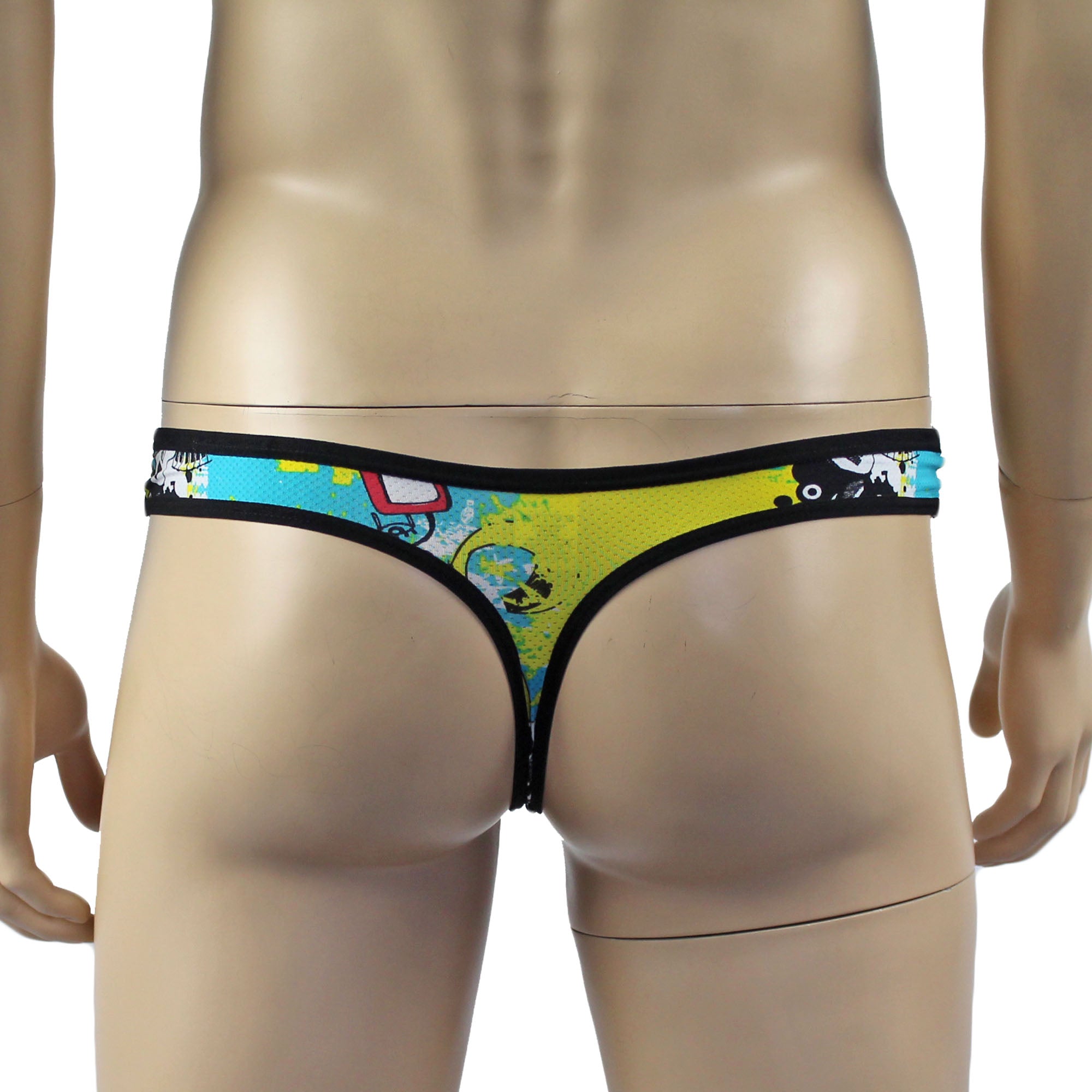 SALE - Mens Sexy Silky Poly Music Cartoon G string Thong