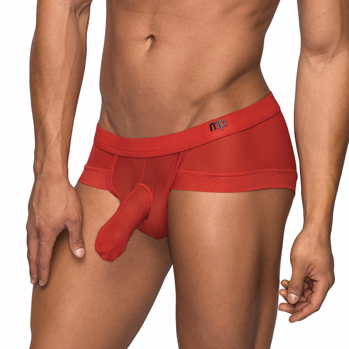 SALE - Mens See Through Hose Boxer Briefs Red