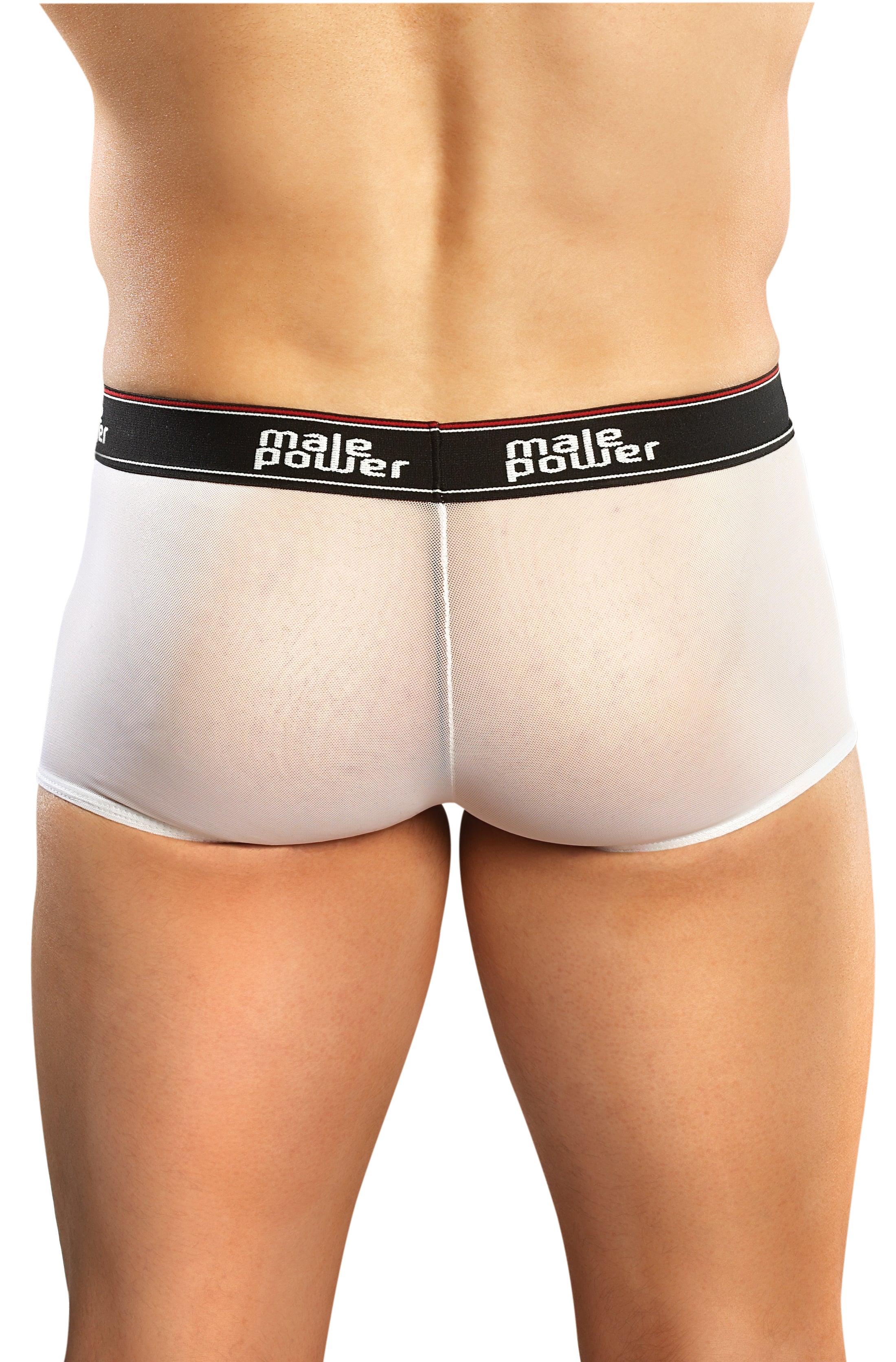 SALE - Stretch Fishnet Pouch Short White