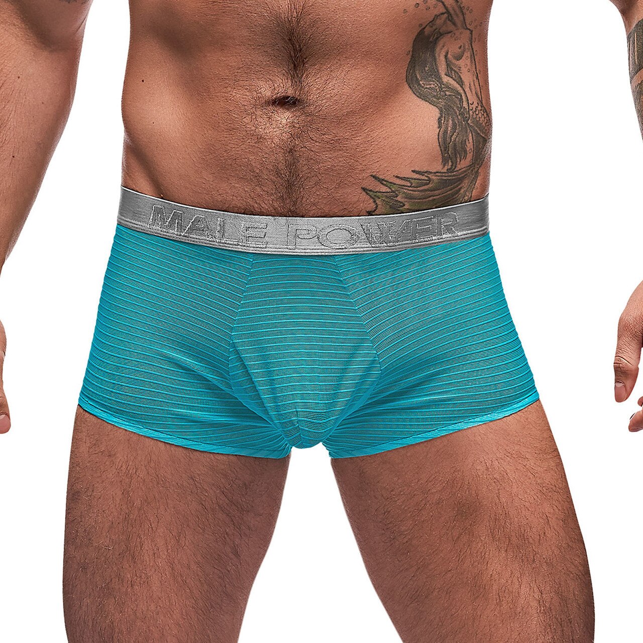 SALE - Mens Rib Mini Boxer Shorts Aqua