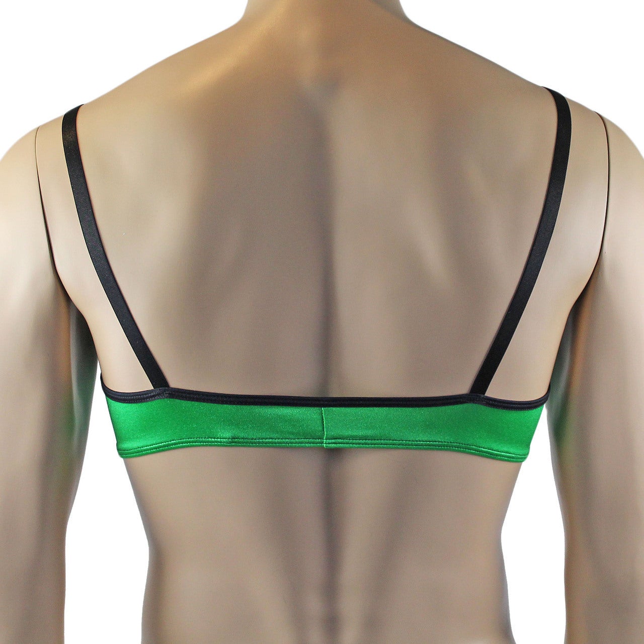 Mens Risque Bra Top and Bikini Brief (green and black plus other colours)