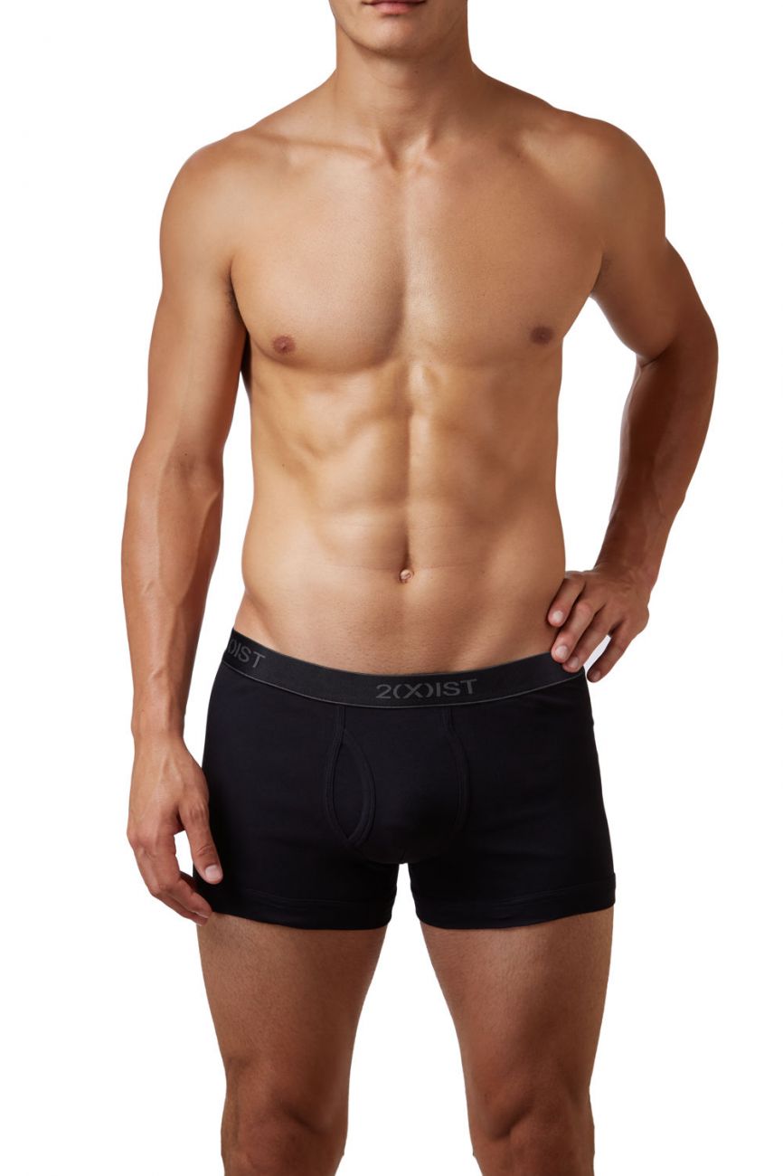 2(X)IST 3102030403 Cotton 3PK Boxer Briefs Black