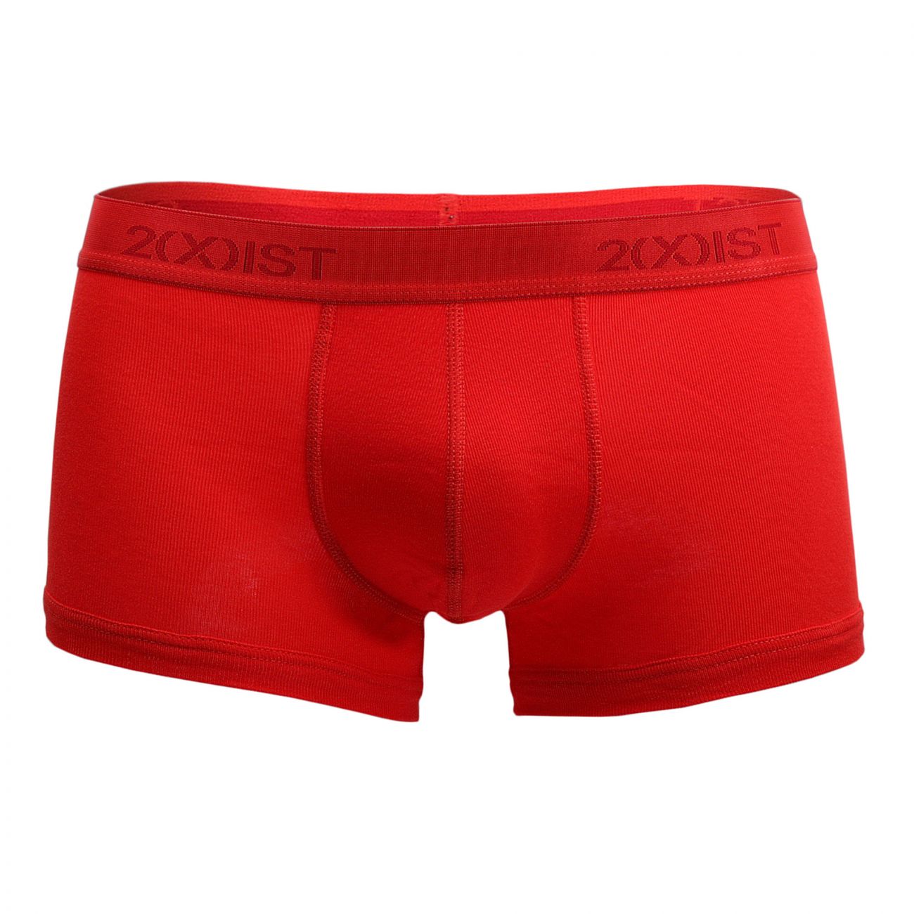 2(X)IST 3102033303 Cotton 3PK No-Show Trunks Black Charcoal Red