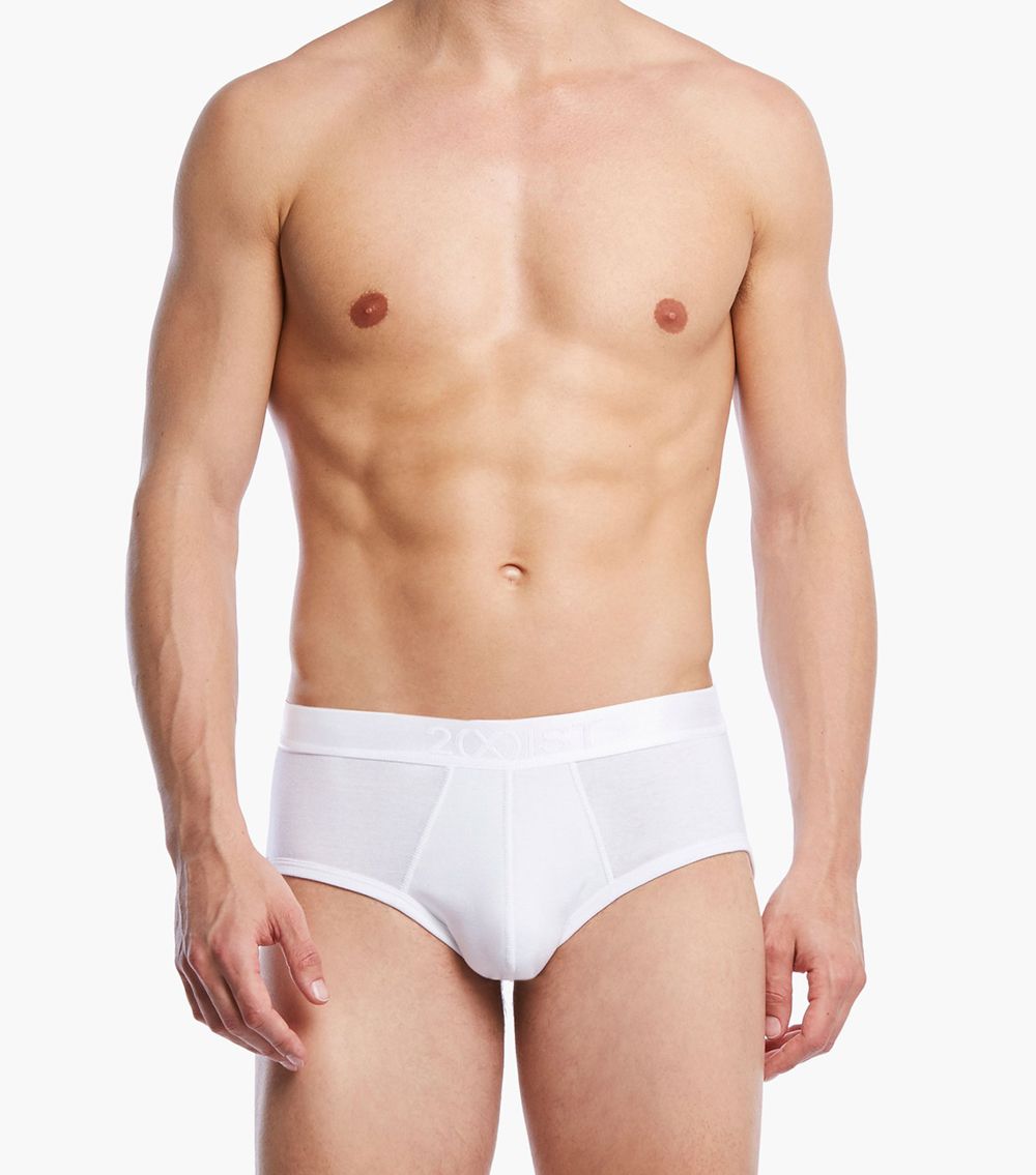 2(X)IST 3104100301 Pima Cotton Contour Pouch Briefs White