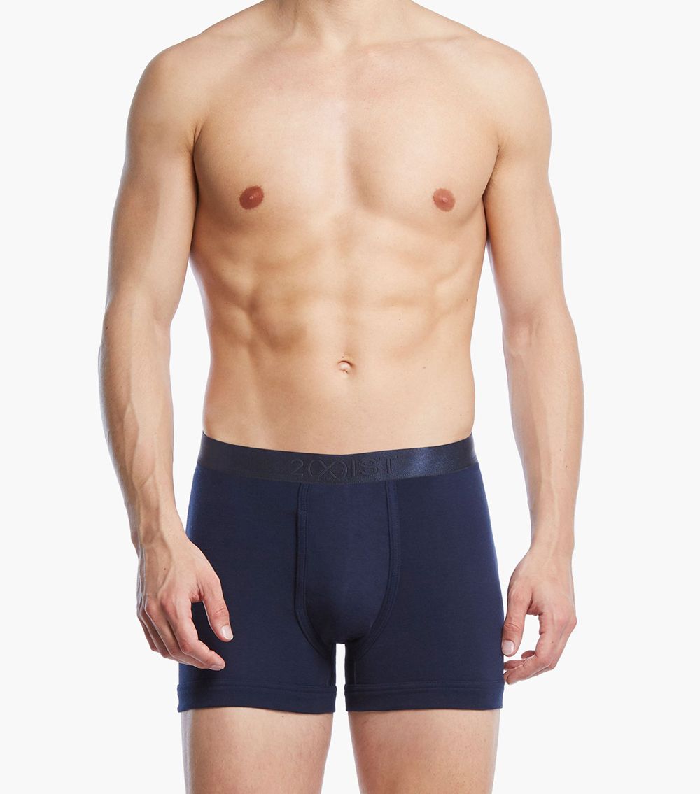 2(X)IST 3104100401 Pima Cotton Boxer Briefs Navy