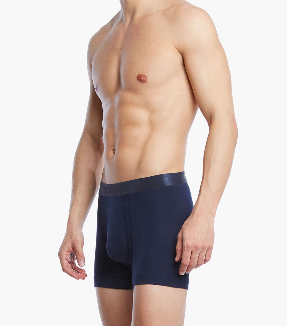 2(X)IST 3104100401 Pima Cotton Boxer Briefs Navy