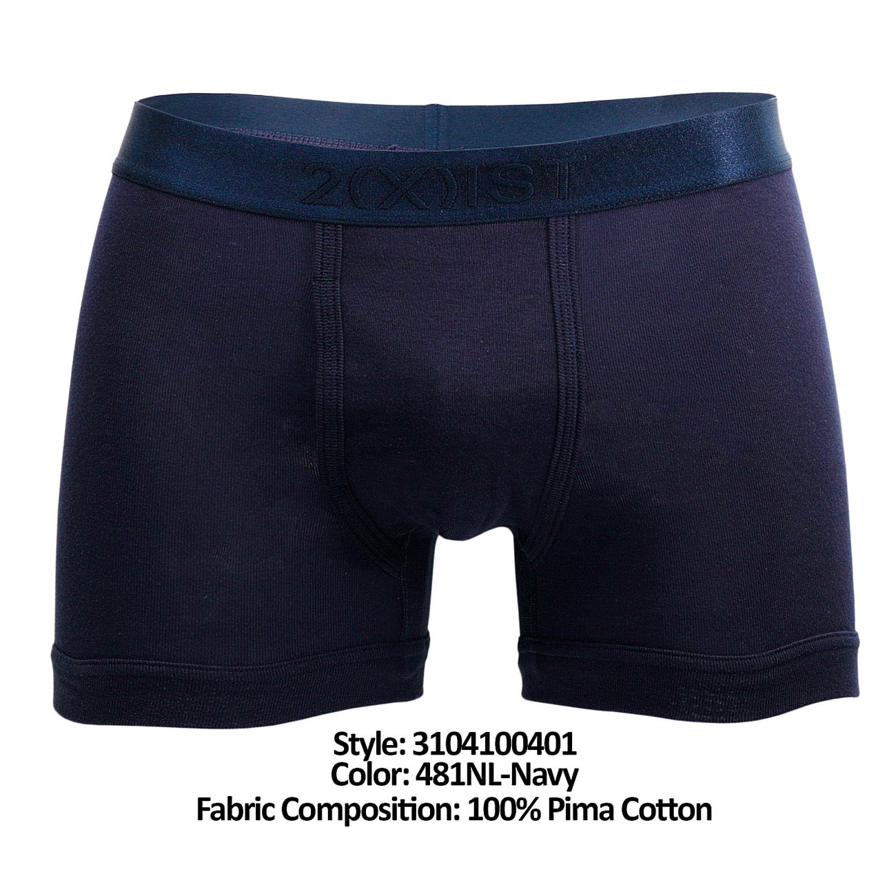 2(X)IST 3104100401 Pima Cotton Boxer Briefs Navy