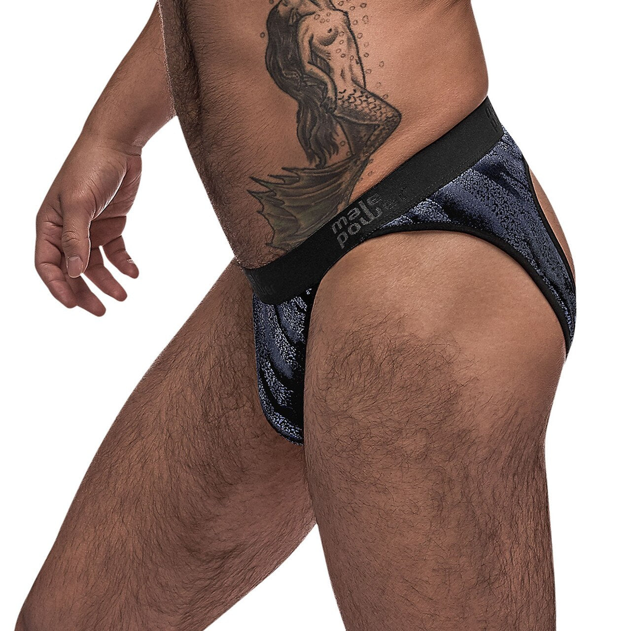 SALE - Mens Blue Streak Moonshine Jock Strap Blue and Black
