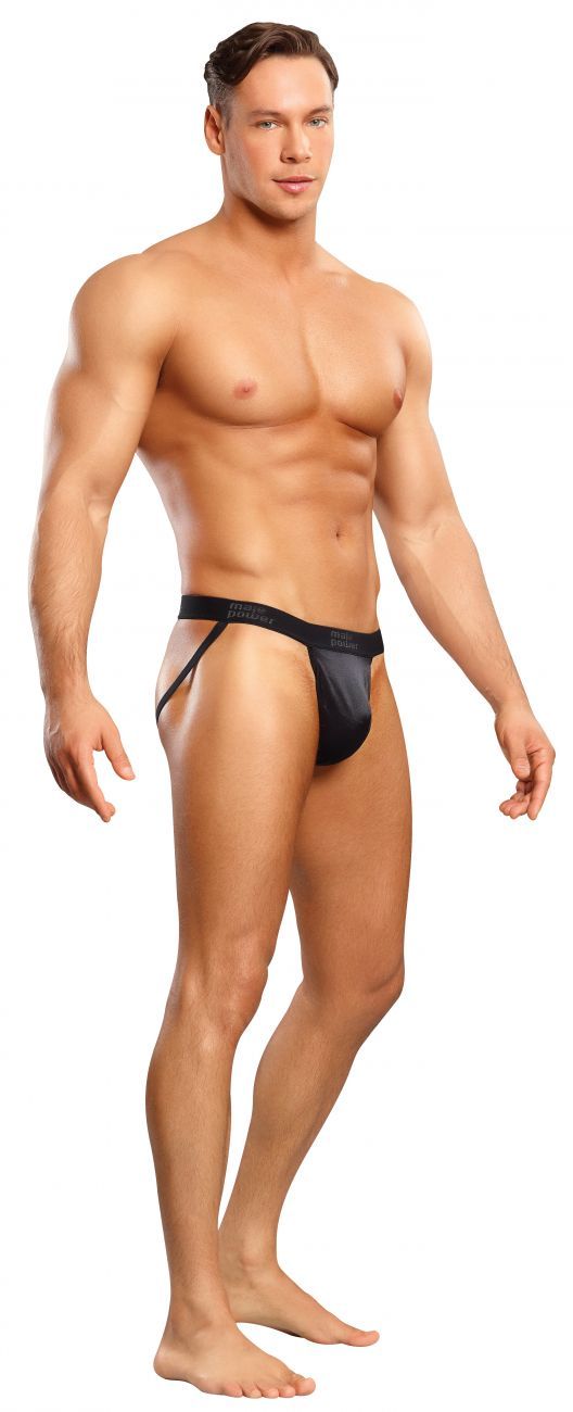 Male Power 390076 Satin Lycra Jockstrap Black