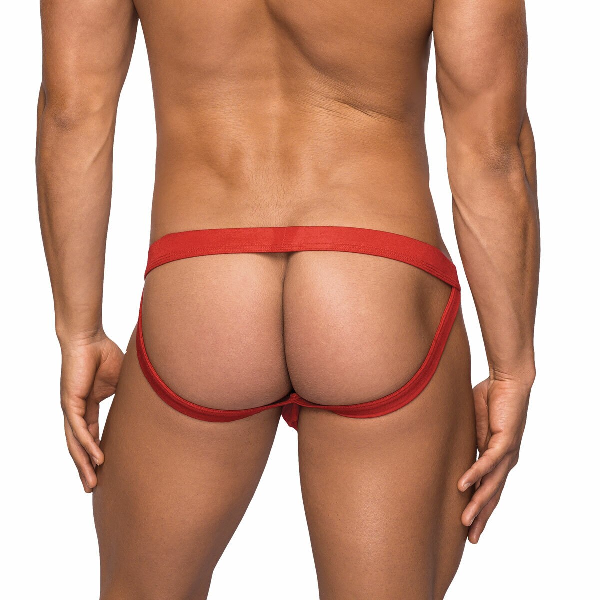 Mens See Through Hose Jock Strap Red