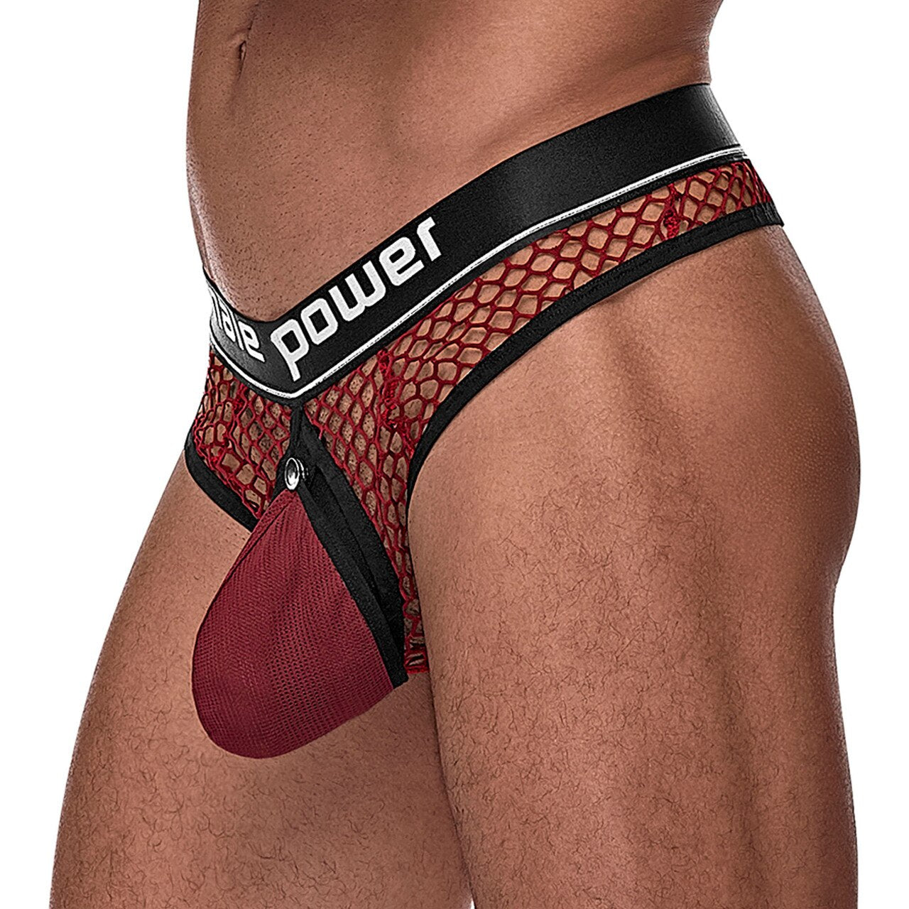 Mens Male Power Ring Thong Burgundy