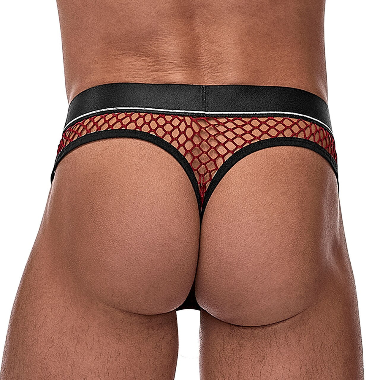 Mens Male Power Ring Thong Burgundy