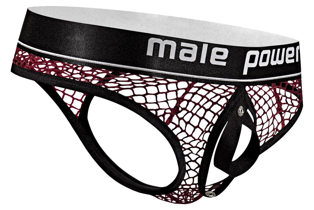 Mens Male Power Ring Thong Burgundy