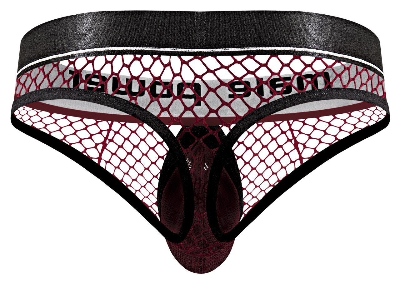 Mens Male Power Ring Thong Burgundy