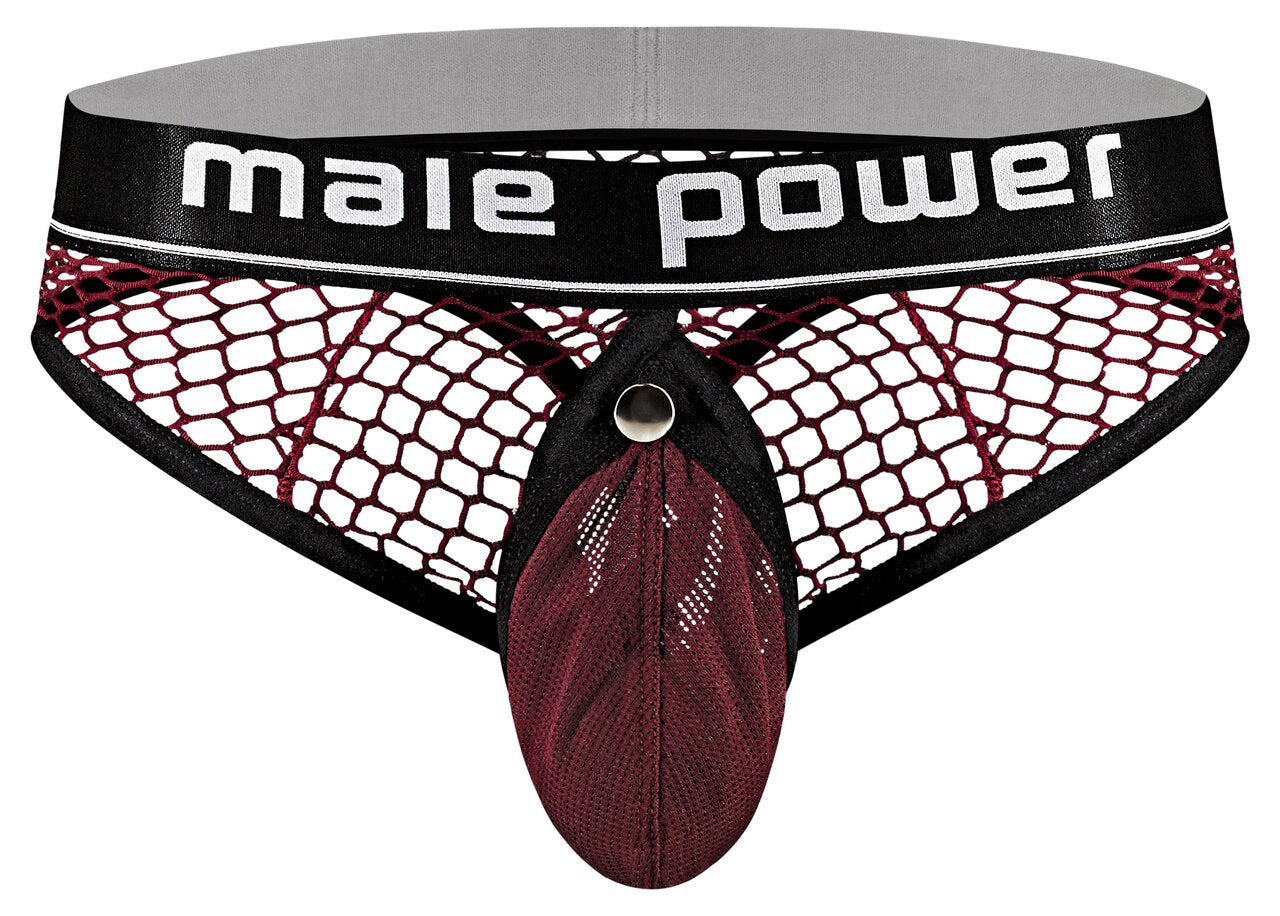 Mens Male Power Ring Thong Burgundy