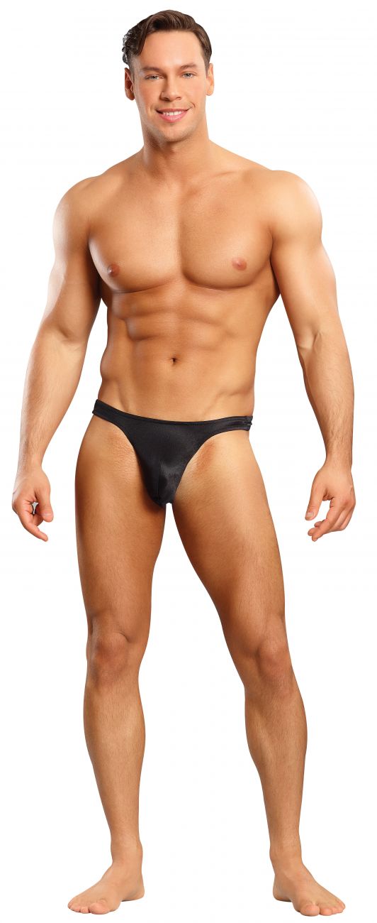 Male Power 442076 Satin Lycra Sexy Thong Black