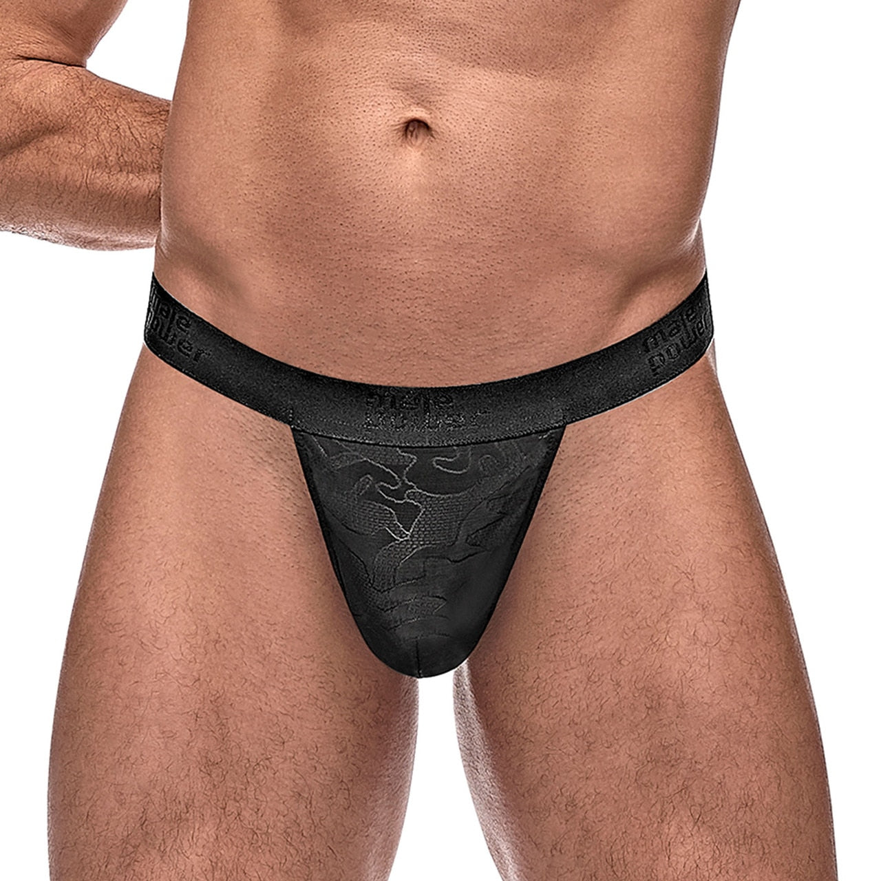 Male Power Impressions Moonshine Pouch Thong Black