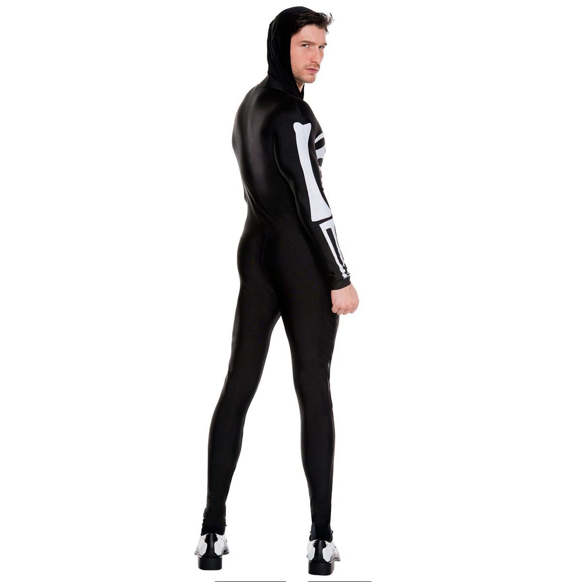 Mens Skeleton Scarey Jumpsuit Halloween Costume