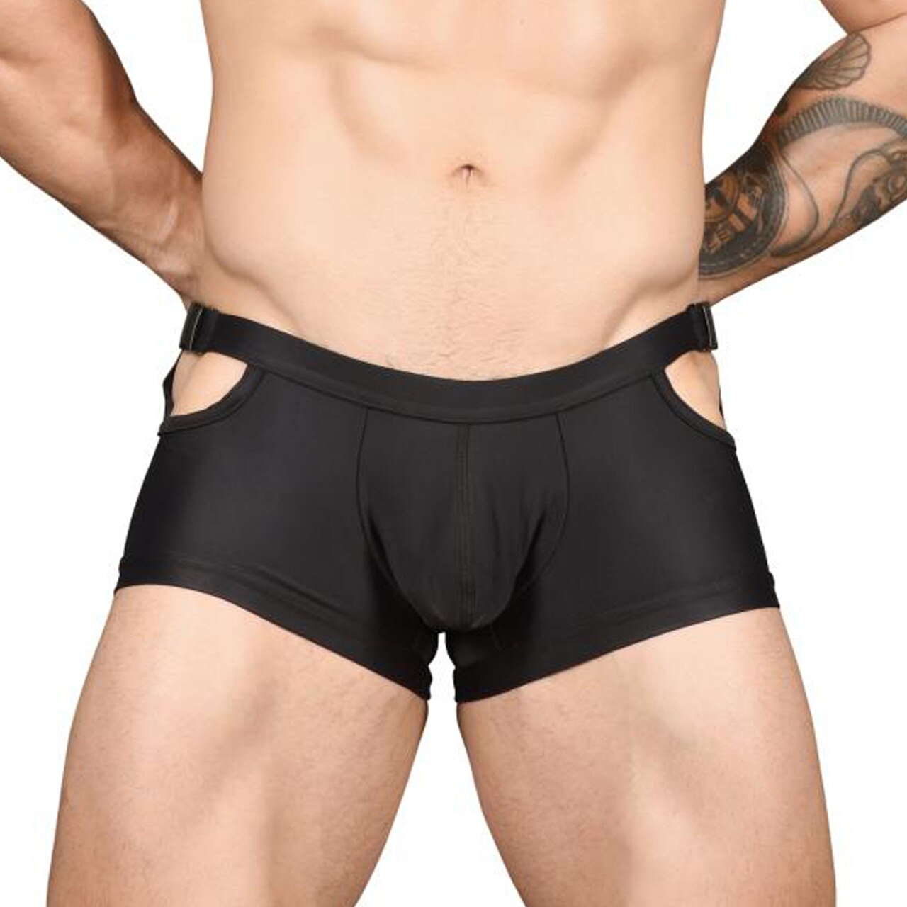 SALE - Mens Andrew Christian Buckle Trunk Black